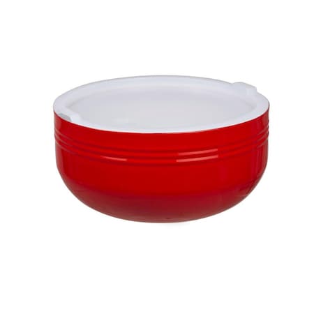 Bon Chef Cold Wave Bowl & Stacking Cover   13 7/8" Dia X 6 7/8" H  10 Qt 2 Oz 9320RED